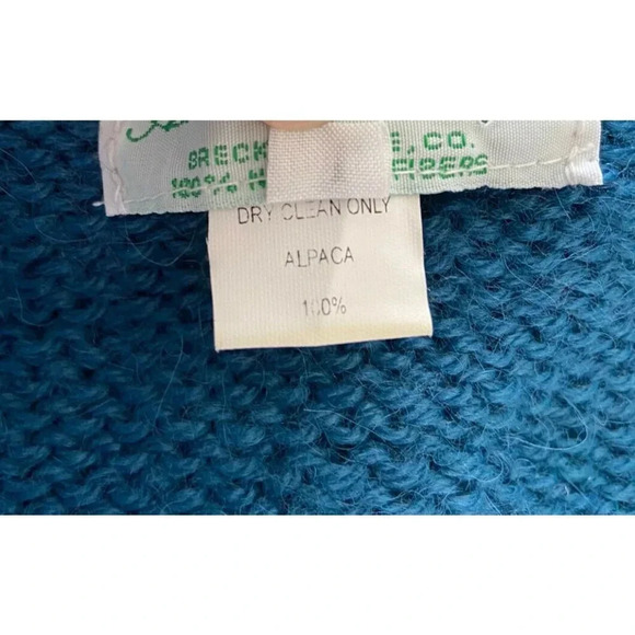 Amazonias Sweater Vintage Cardigan Alpaca Wool Teal Blue Small S - Picture 5 of 5